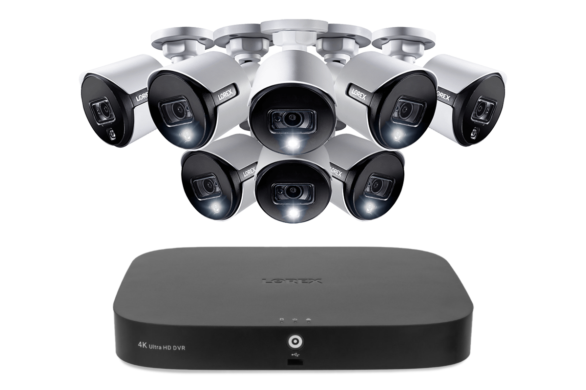 4K 8-Channel 2TB Wired NVR System with 8 Smart Deterrence and Smart Motion Detection Cameras