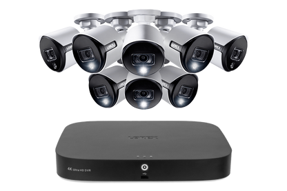 4K 8-Channel 2TB Wired NVR System with 8 Smart Deterrence and Smart Motion Detection Cameras