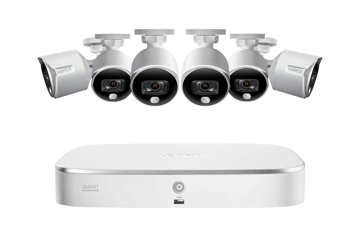 Lorex 4K 8-Channel 2TB Wired DVR System with Active Deterrence Bullet Cameras