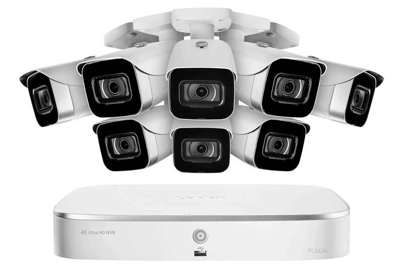 Lorex Fusion 4K 16-Channel (8 Wired + 8 Wi-Fi) NVR System with Bullet Cameras - White 8