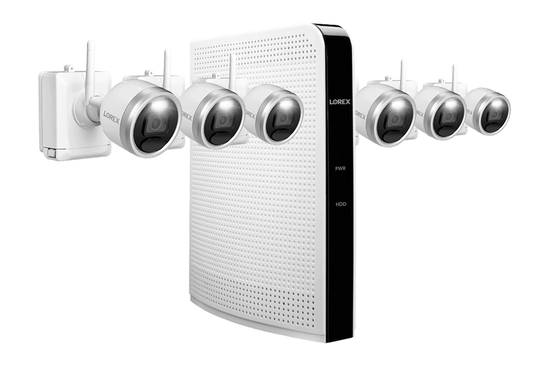 1080p HD Wire-Free Security System with 6 Battery-Operated Active Deterrence Cameras and Person Detection