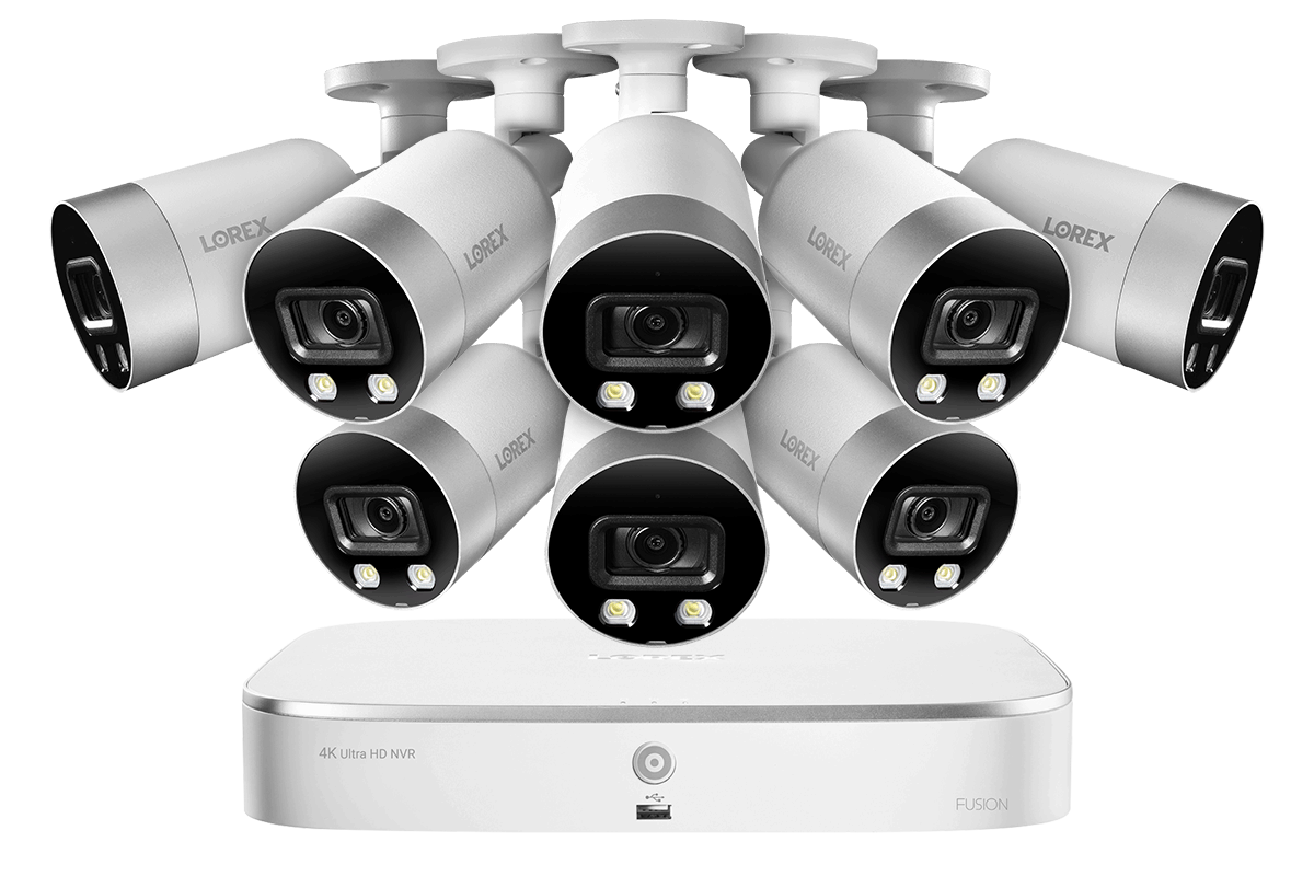 4K Ultra HD 8-Channel IP Security System with 8 Smart Deterrence 4K (8MP) Cameras, Smart Motion Detection and Smart Home Voice Control