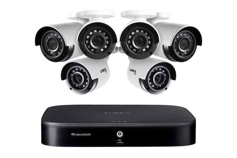 4K 8-channel 1TB Wired DVR System with 6 Cameras