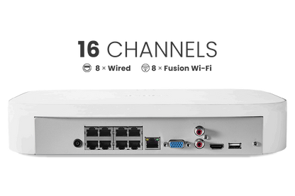 Lorex Fusion NVR with A20 (Aurora Series) IP Dome and Bullet Cameras - 4K 16-Channel 2TB Wired System