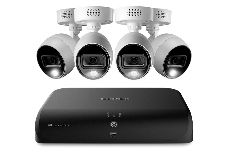 Lorex 4K (8 Camera Capable) 2TB Wired DVR System with Active Deterrence Bullet Cameras