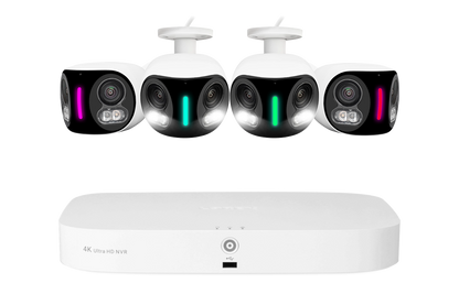 Lorex Fusion NVR with H20 (Halo Series) IP Dual Lens Cameras - 4K 16-Channel 2TB Wired System - White 4