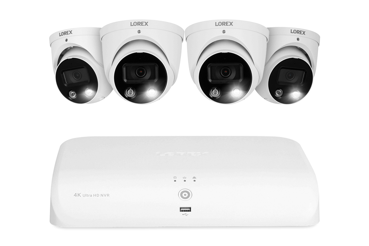 Lorex 4K 8-Channel 2TB Wired NVR System with Smart Deterrence and Smart Motion Detection Dome Cameras