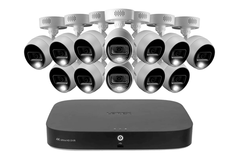 Lorex 4K 16-Channel Wired DVR System with Analog Active Deterrence Cameras