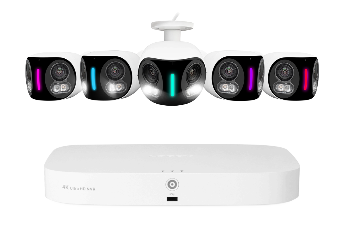 Lorex Fusion NVR with H20 (Halo Series) IP Dual Lens Cameras - 4K 16-Channel 2TB Wired System - White 5