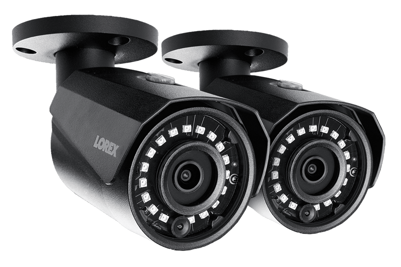 4MP Outdoor Metal Camera with 150FT Color Night Vision, HEVC, Black (2-pack)