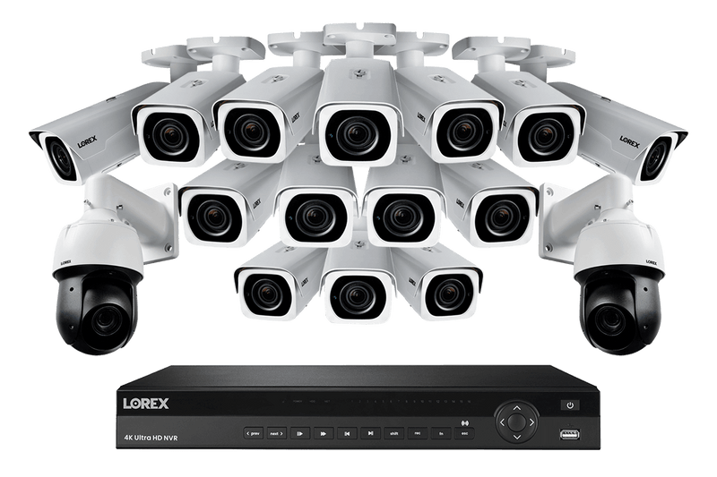 16-Channel NVR System with 4K Varifocal Nocturnal Cameras and 2K PTZ Domes Cameras