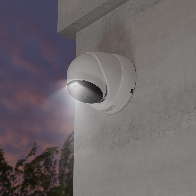 Lorex 4K IP Wired Dome Security Camera with Smart Deterrence and Smart Motion Detection