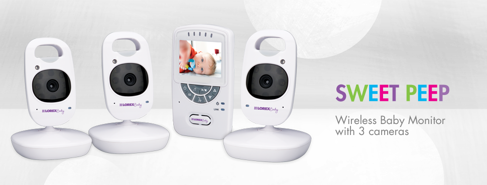 Video baby monitor with 3 wireless cameras