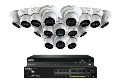 Lorex Fusion (4K 32-Camera Capable) 8TB NVR System with Bullet Cameras featuring Listen-In Audio - White 16