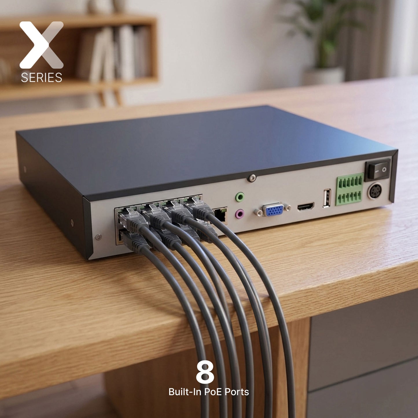 Lorex Connect X Series 4K 8-Channel Wired NVR System with X3 Bullet Security Cameras - 2TB