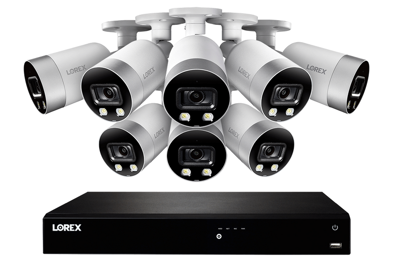 4K Ultra HD 16-Channel IP Security System with 8 Smart Deterrence 4K (8MP) Cameras, Smart Motion Detection and Smart Home Voice Control