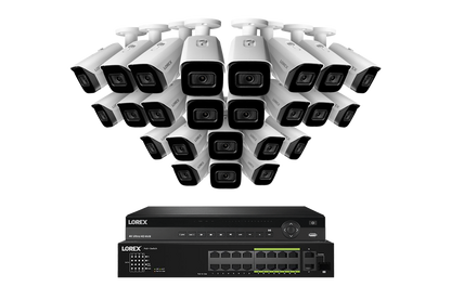 Lorex 4K (32 Camera Capable) 8TB Wired NVR System with Nocturnal 3 Smart IP Bullet Cameras Featuring Listen-In Audio and 30FPS Recording