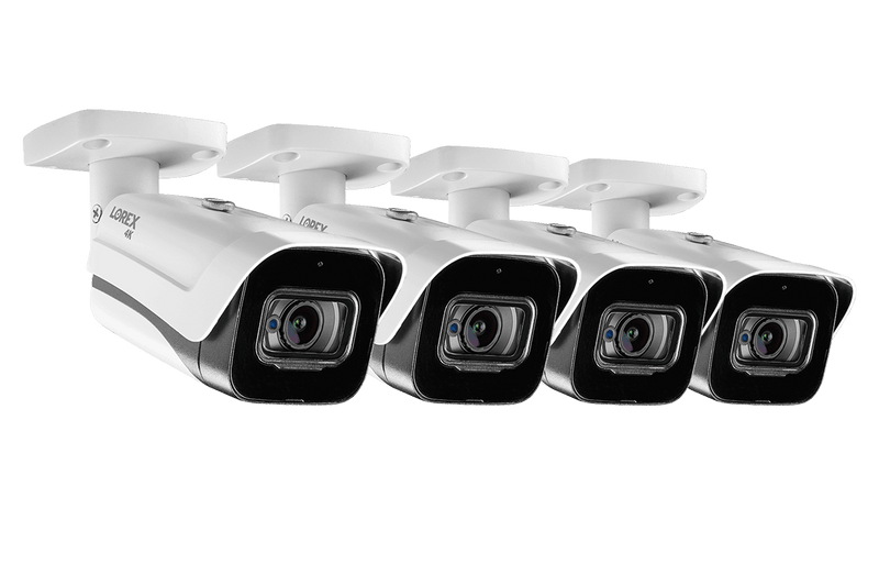 4K (8MP) Ultra HD Outdoor Metal Security Camera with Audio & Color Night Vision (4-pack)