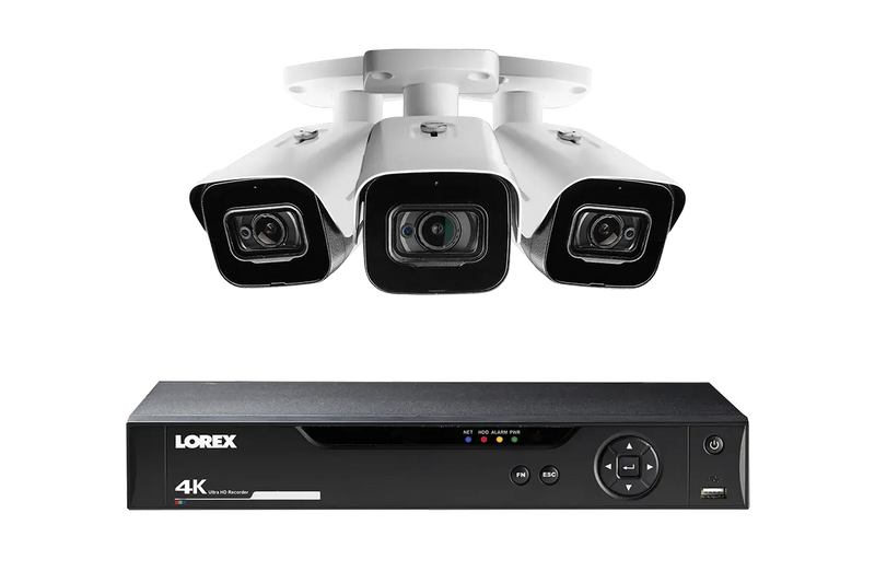 Lorex 4K 8-channel 1TB Wired DVR System with 3 Audio Cameras
