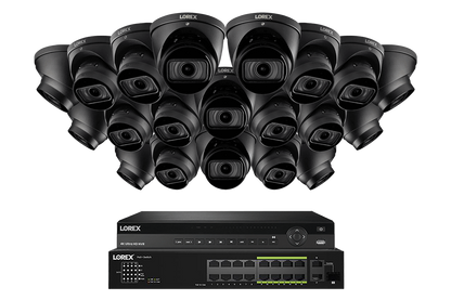 Lorex 4K (32 Camera Capable) 8TB Wired NVR System with Nocturnal 3 Smart IP Dome Cameras Featuring Motorized Varifocal Lens and 30FPS Recording