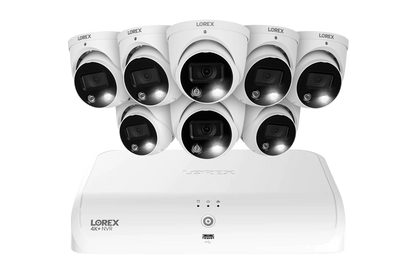 Lorex Fusion Series 4K+ 16 Channel (8 Wired + 8 Fusion Wi-Fi) 2TB Wired System with H13 Wired 4K IP Dome Cameras - 8