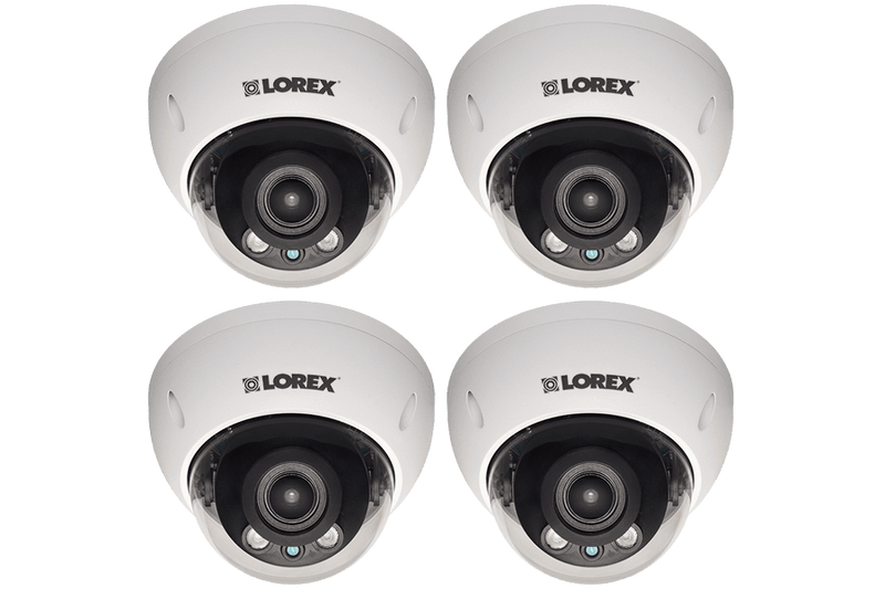 2K Super HD Vandal Proof Outdoor Security Dome Camera with Motorized Optical Varifocal 3x Zoom Lens, 140ft Night Vision (4-Pack)