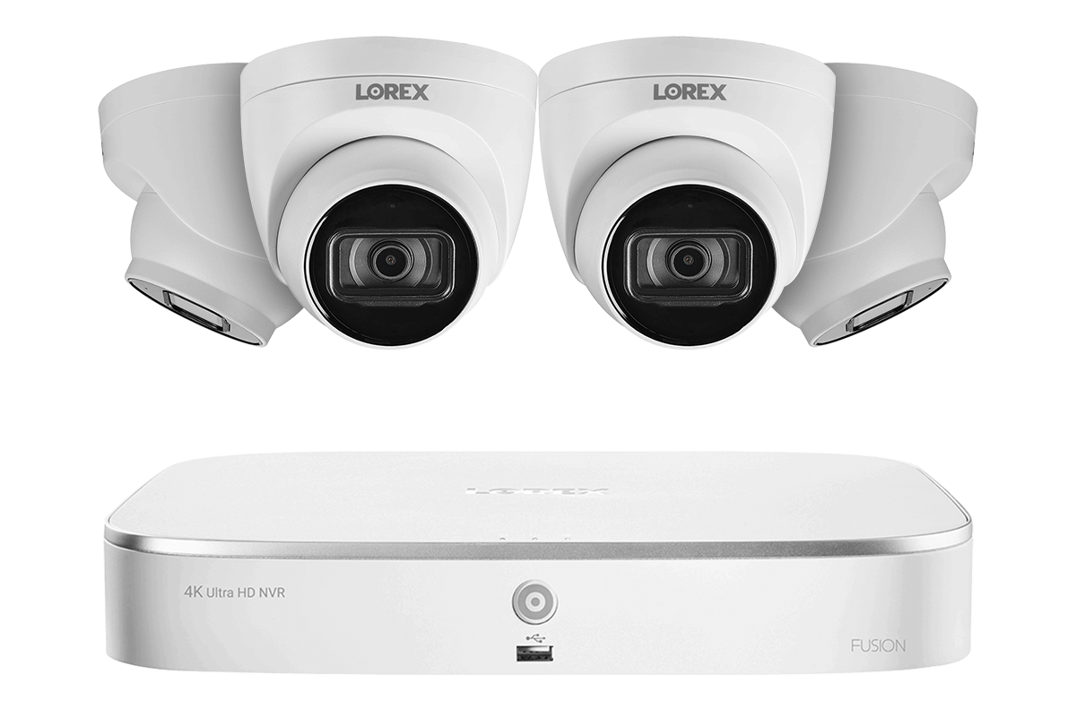 Lorex Fusion 4K 16-Channel (8 Wired + 8 Wi-Fi) NVR System with Dome Cameras featuring Listen-In Audio - White 4
