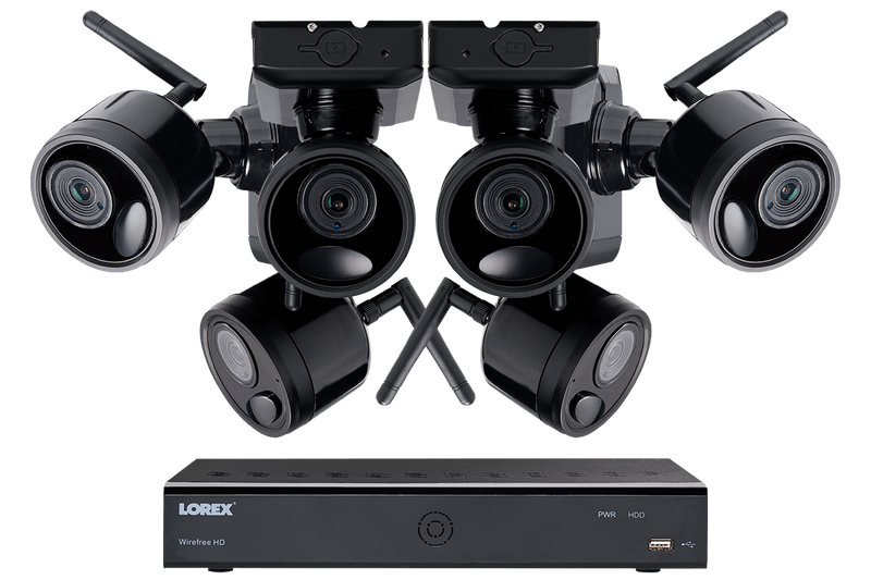 1080p Outdoor Wireless Camera System, 6 Rechargeable Wire Free Battery Powered Black Cameras, 95ft Night Vision, 1TB Hard drive, No Monthly Fees  