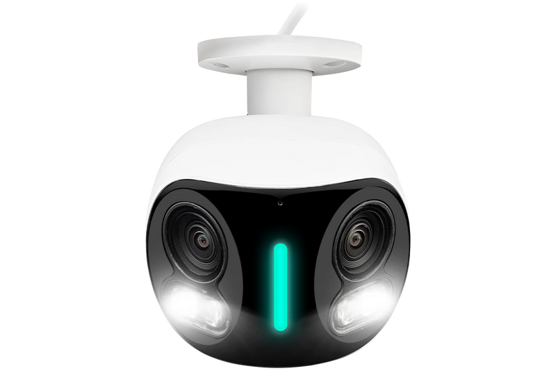 Lorex 4K IP Wired Dual Lens Security Camera with Smart Security Lighting and Smart Motion Detection