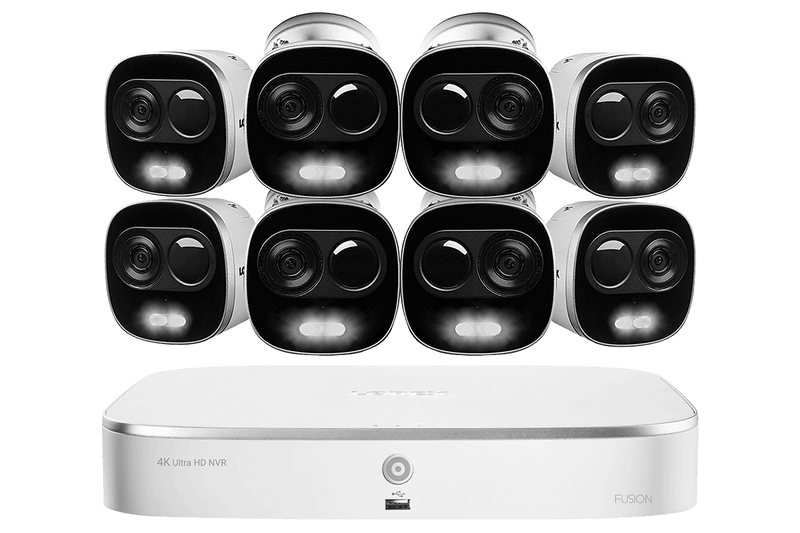 4K Ultra HD IP Camera System with 8 Active Deterrence Security Cameras, 130ft Night Vision