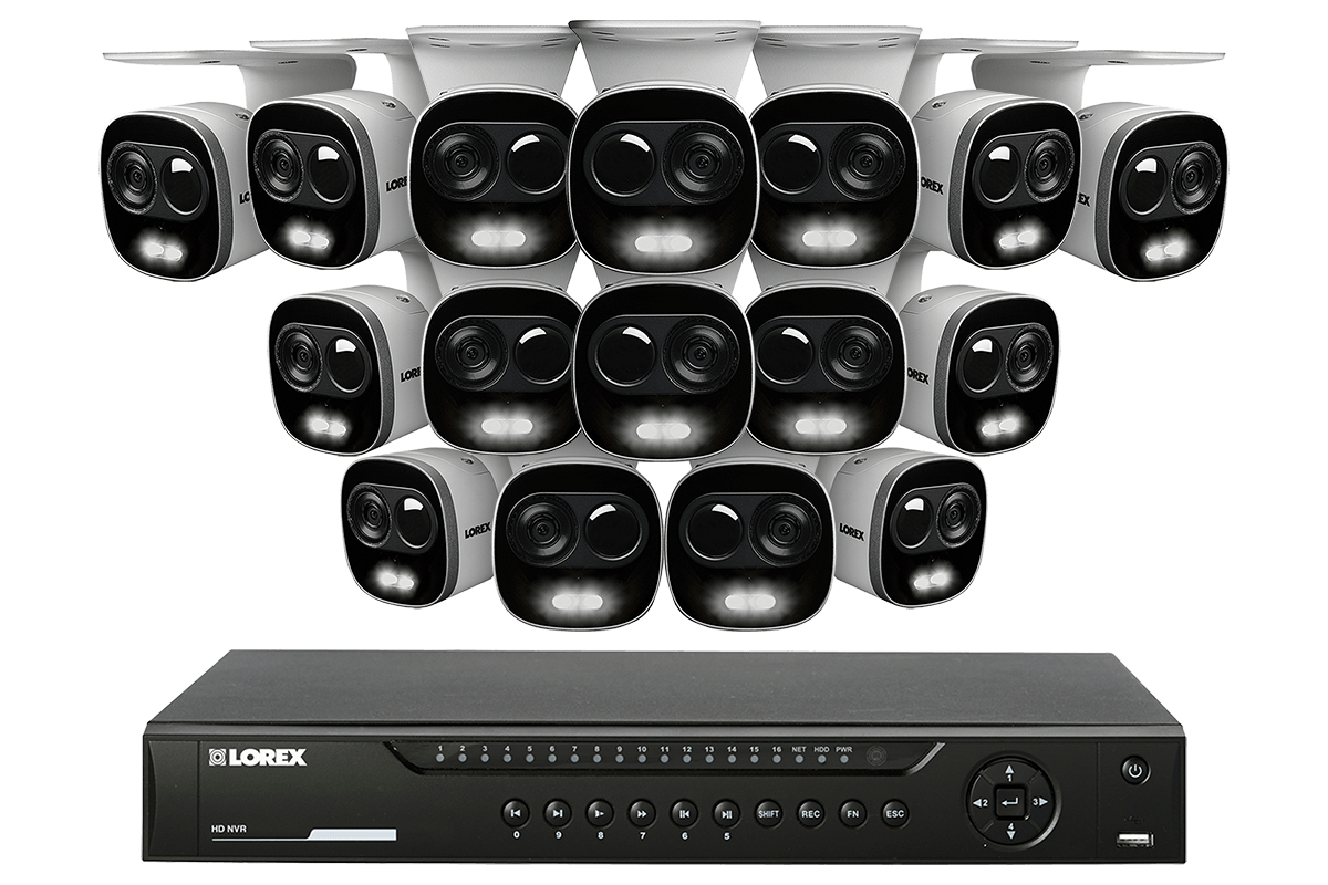 4K Ultra HD IP Camera System with 4 Active Deterrence Security Cameras, 130ft Night Vision