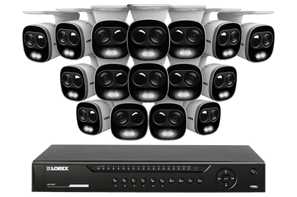 4K Ultra HD IP Camera System with 4 Active Deterrence Security Cameras, 130ft Night Vision