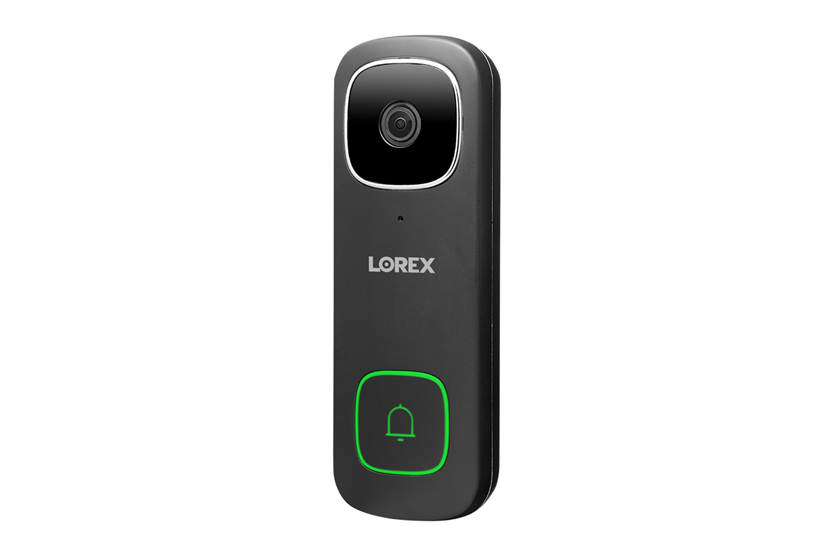 Lorex 2K Wired Video Doorbell, Black Single
