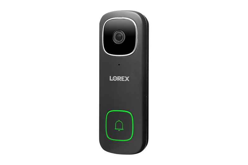 Lorex 2K Wired Video Doorbell, Black Single