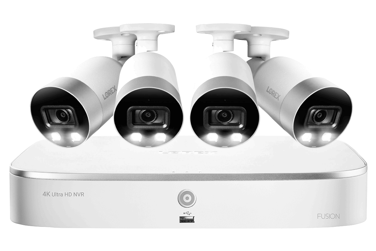 4K 8-channel 2TB Wired NVR System with 4 Smart Deterrence Cameras