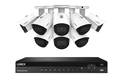 Lorex Fusion Series 4K 16 Camera Capable (Wired or Fusion Wi-Fi) 4TB Wired NVR System with 4MP (2K) A4 IP Bullet Cameras- White 8