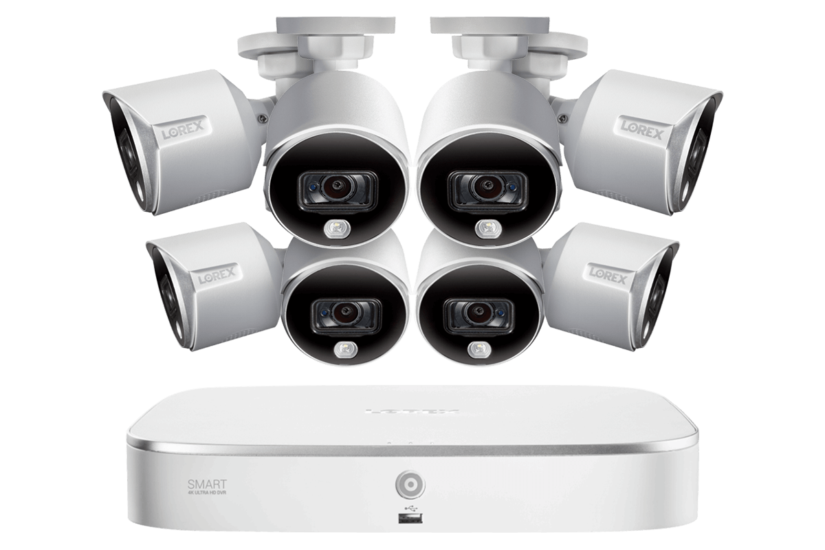 4K Ultra HD Security System with Eight 4K (8MP) Active Deterrence Cameras featuring Smart Motion Detection and Smart Home Voice Control