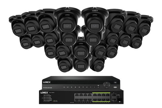 Lorex Elite Series 4K 32 Camera Capable 8TB Wired NVR System with 4MP (2K) A4 IP Turret Cameras