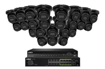 Lorex Elite Series 4K 32 Camera Capable 8TB Wired NVR System with 4MP (2K) A4 IP Turret Cameras