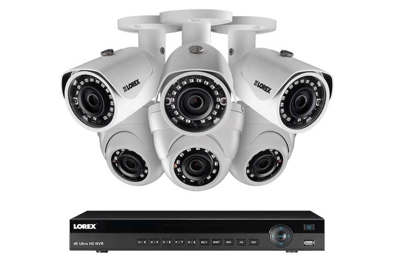 8 Channel 2K Home Security System with 6 Weatherproof IP Cameras, 130FT Color Night Vision