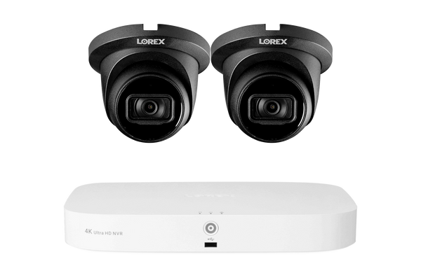 Lorex 4K 16-Camera Capable (8 Wired + 8 Fusion Wi-Fi) 2TB Wired NVR System with IP Dome Cameras featuring Listen-In Audio
