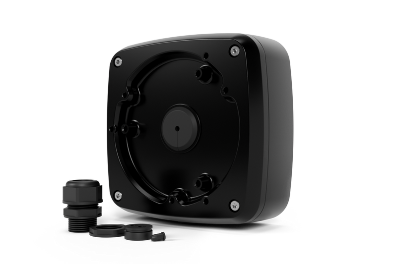 Outdoor Square Junction Box with Cable Gland for Turret and Dome Camera (Metal)
