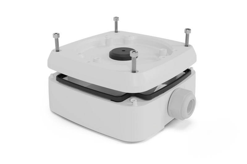 Outdoor Square Junction Box with Cable Gland for Turret and Dome Camera (Metal)