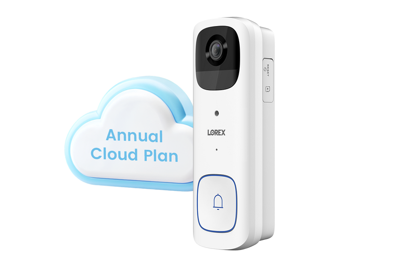 Lorex 2K Wi-Fi Video Doorbell (Battery-Operated, 32GB)