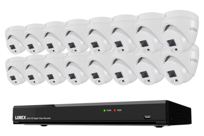 Lorex Connect T Series 4K 16-Channel Wired DVR System with T1 1080p Turret Security Cameras - 1TB