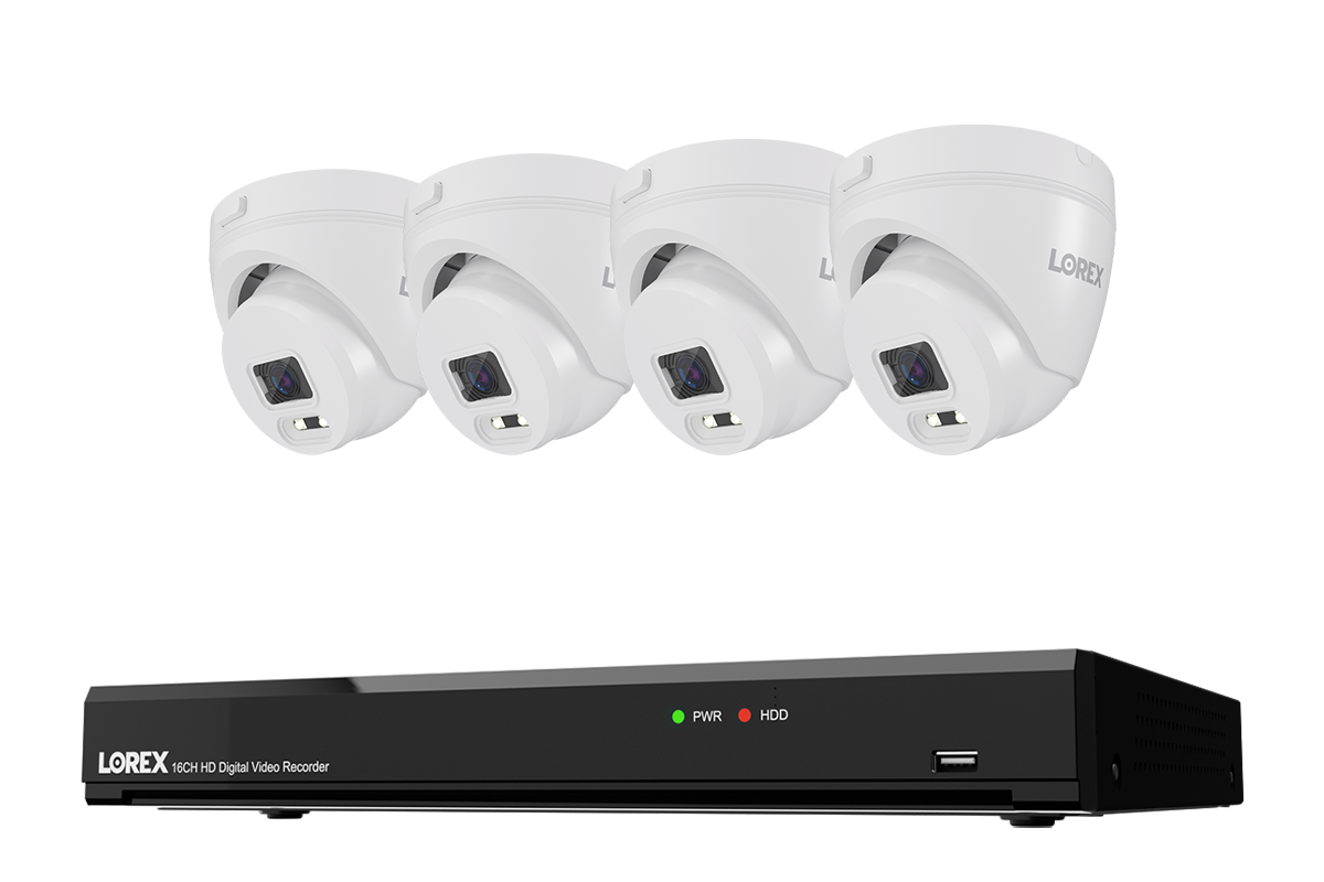 Lorex Connect T Series 4K 16-Channel Wired DVR System with T1 1080p Turret Security Cameras - 1TB