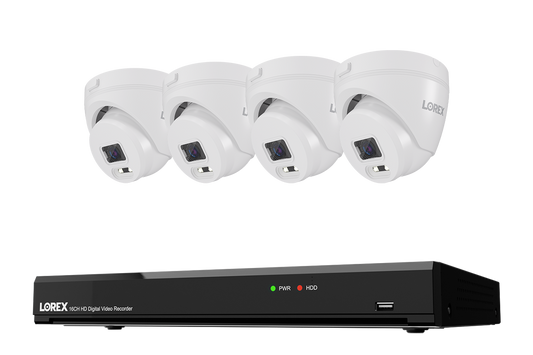Lorex Connect T Series 4K 16-Channel Wired DVR System with T1 1080p Turret Security Cameras - 1TB