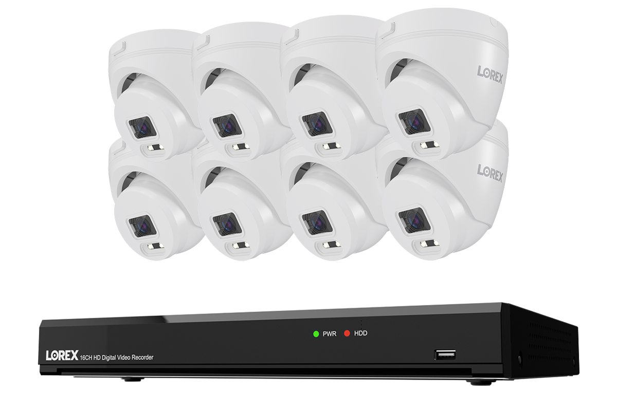 Lorex Connect T Series 4K 16-Channel Wired DVR System with T1 1080p Turret Security Cameras - 1TB