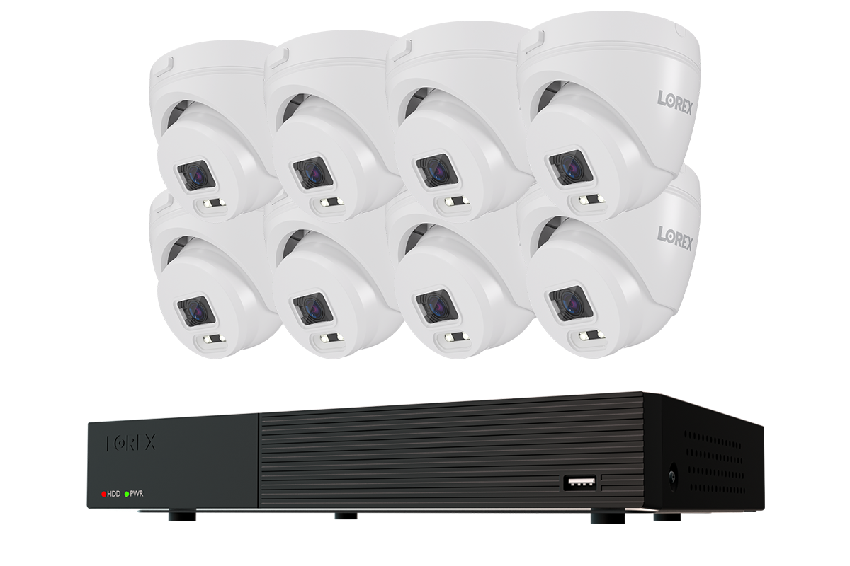 Lorex Connect T Series 1080p 8-Channel Wired DVR System with T1 1080p Turret Security Cameras - 128GB