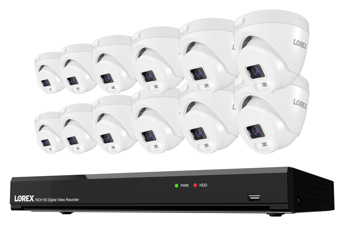 Lorex Connect T Series 4K 16-Channel Wired DVR System with T5 Turret Security Cameras - 1TB